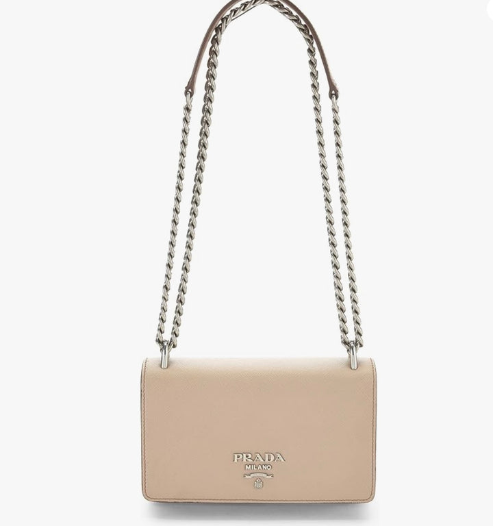 PRADA SOFT CALFSKIN CHAIN SHOULDER BAG