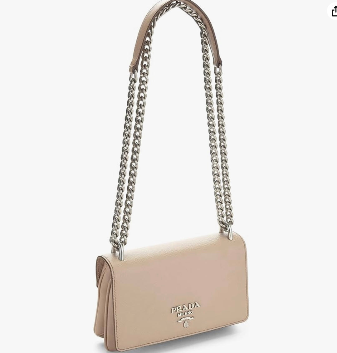 PRADA SOFT CALFSKIN CHAIN SHOULDER BAG