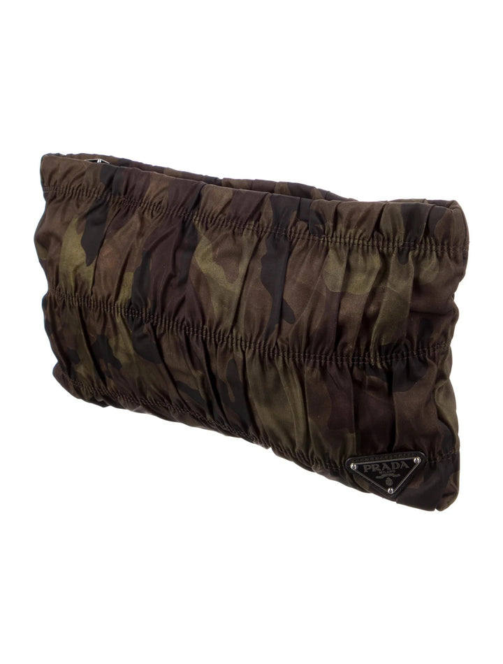PRADA TESSUTO CAMOFLAGE GAUFRE POUCH CLUTCH BAG