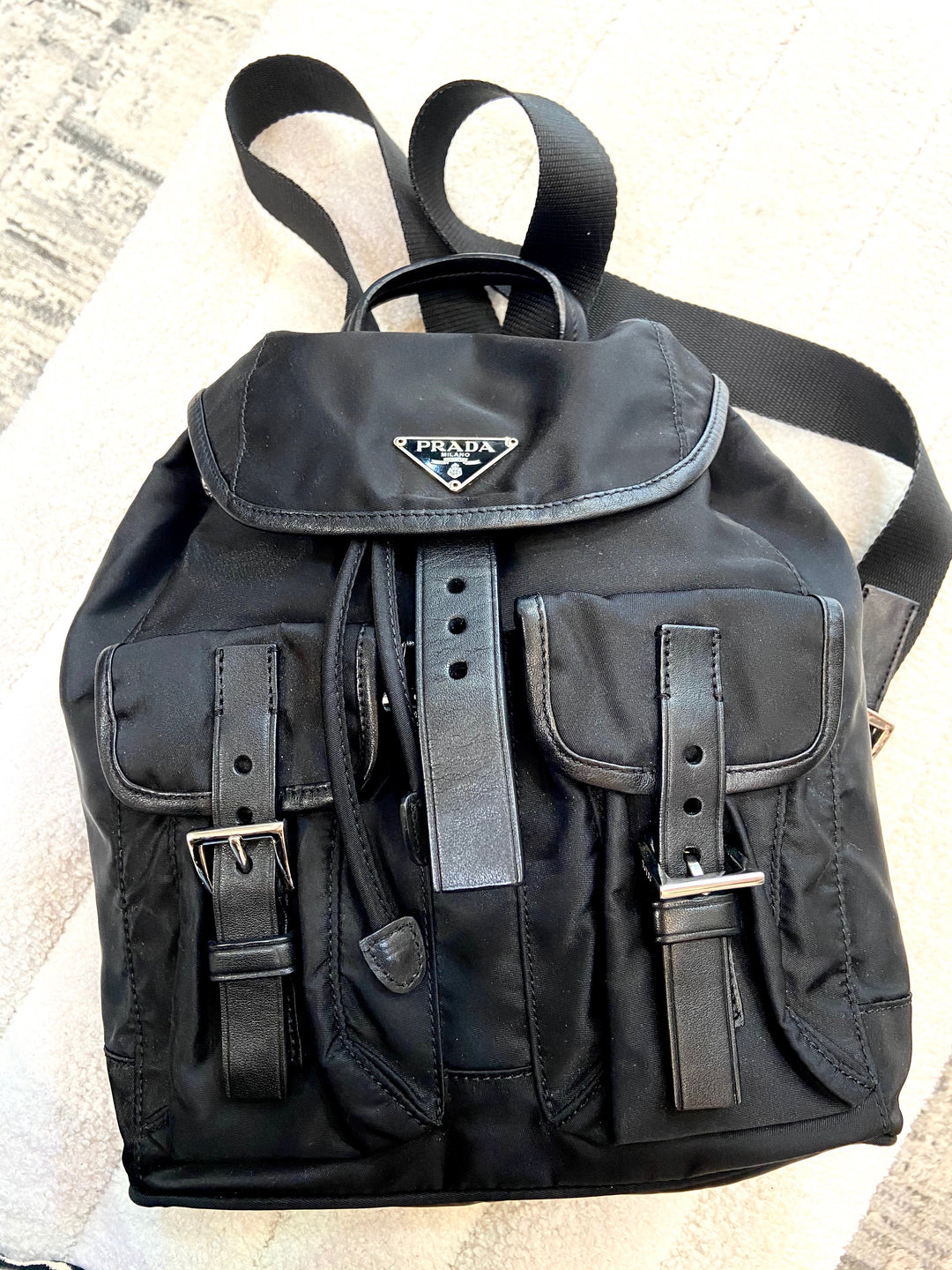 PRADA TESSUTO NYLON SAFFIANO SMALL BACKPACK