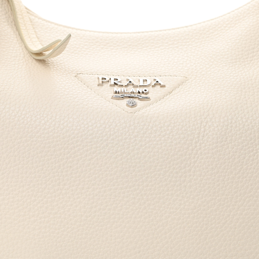 PRADA VITELLO PHENIX CALFSKIN LEATHER HOBO BAG