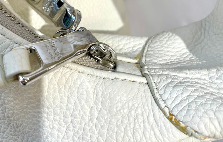PRADA VITELLO PHENIX CALFSKIN LEATHER HOBO BAG