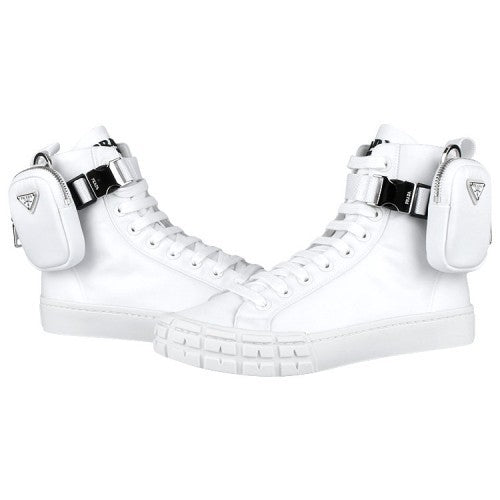 PRADA WHEEL NYLON ZIP POUCH HIGH TOP SNEAKERS