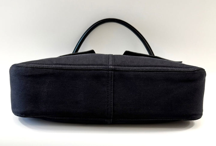 PRADA BUFALINO TRIMMED DENIM CARGO HOBO BAG