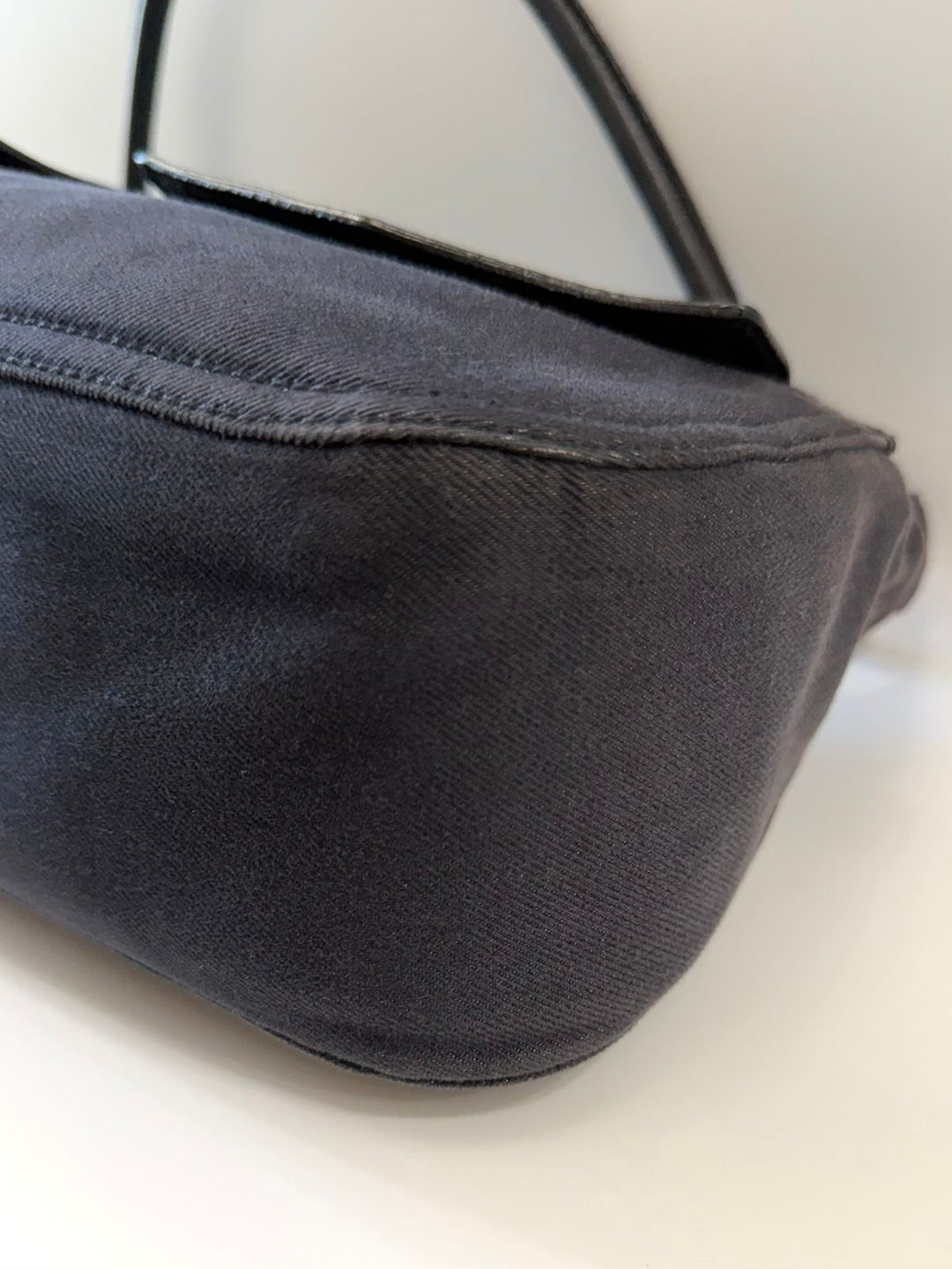 PRADA BUFALINO TRIMMED DENIM CARGO HOBO BAG