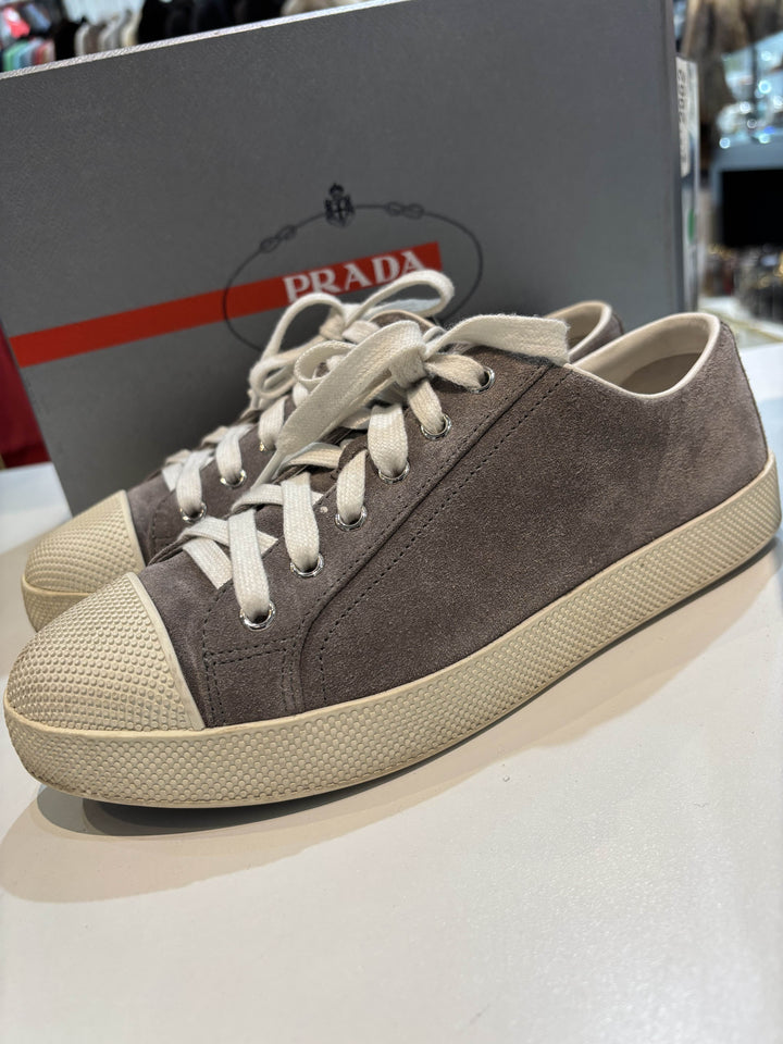 PRADA SUEDE CAP TOE SNEAKERS