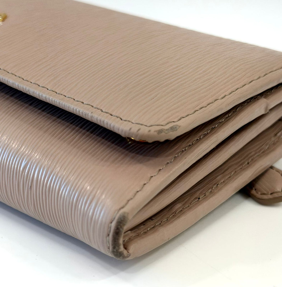 PRADA SAFFIANO BIFOLD CONTINTENTAL FLAP WALLET