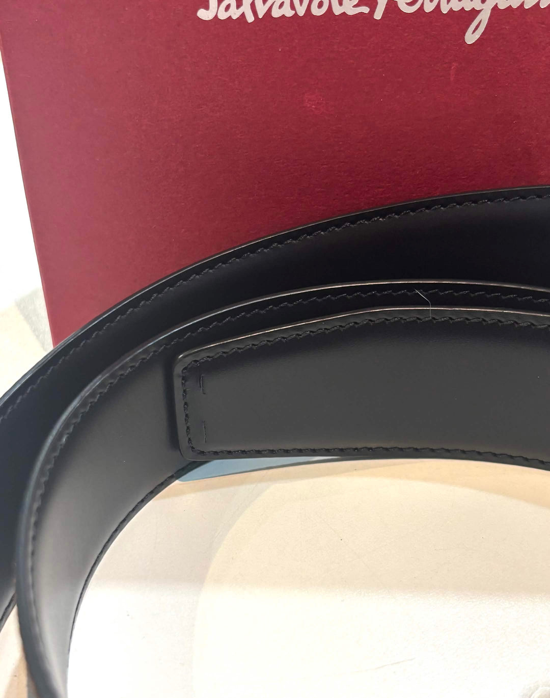 PRADA SAFFIANO LEATHER LOGO BELT