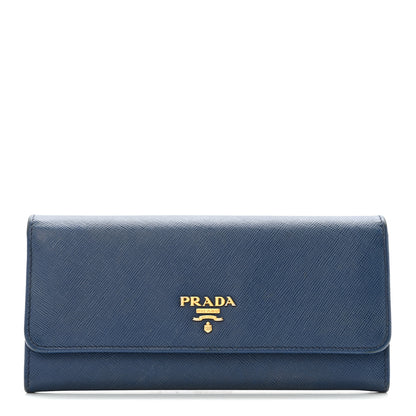 PRADA SAFFIANO LEATHER CONTINENTAL FLAP WALLET