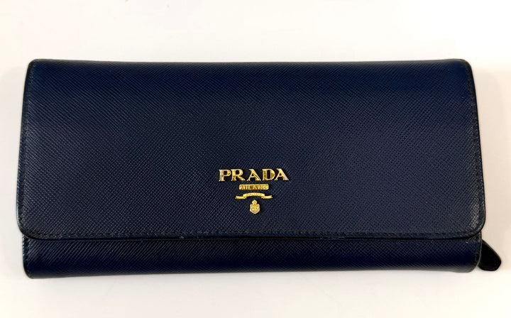 PRADA SAFFIANO LEATHER CONTINENTAL FLAP WALLET