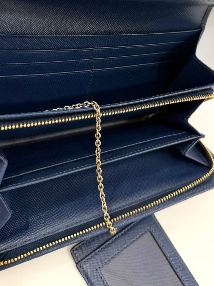 PRADA SAFFIANO LEATHER CONTINENTAL FLAP WALLET