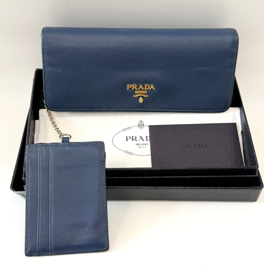 PRADA SAFFIANO LEATHER CONTINENTAL FLAP WALLET