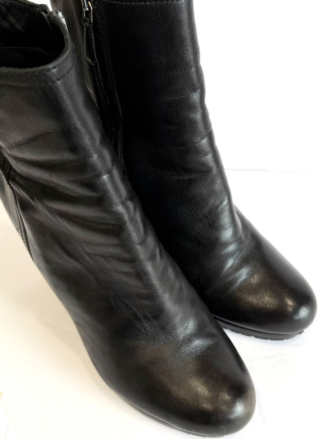 PRADA SPORT SOFT CALFSKIN LEATHER WEDGE HEEL BOOTIES
