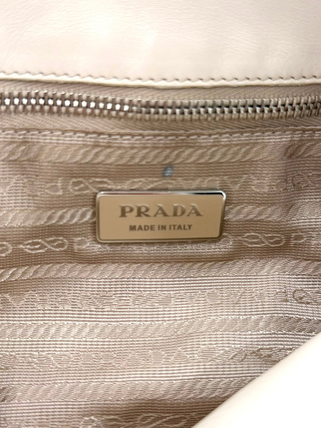 PRADA VITELLO DAINO CROCODILE TRIM CALFSKIN LEATHER SHOULDER BAG