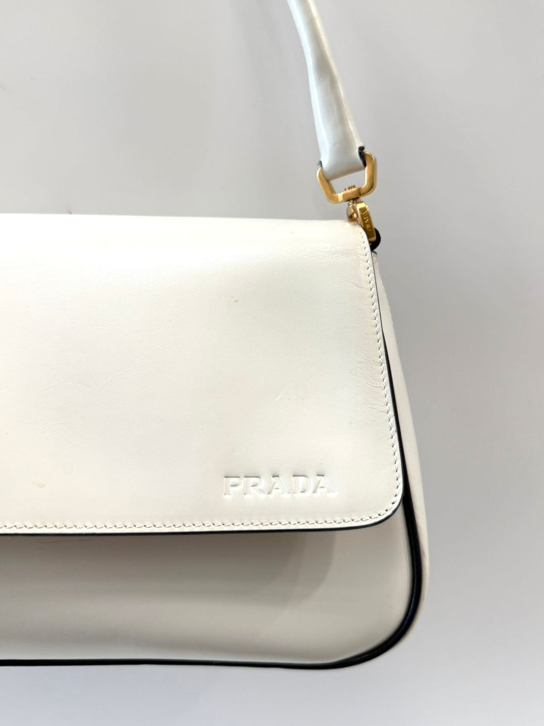 PRADA VITELLO GYM CALFSKIN LEATHER VINTAGE SHOULDER BAG