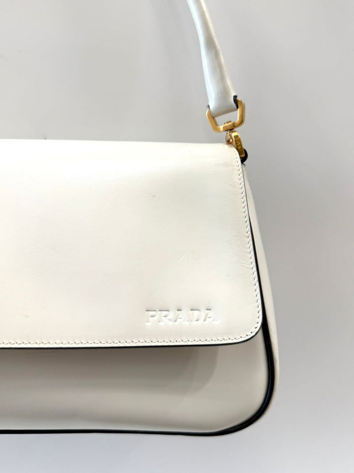 PRADA VITELLO GYM CALFSKIN LEATHER VINTAGE SHOULDER BAG
