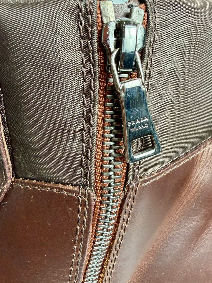 PRADA CALFSKIN LEATHER MONOLITH MEN&