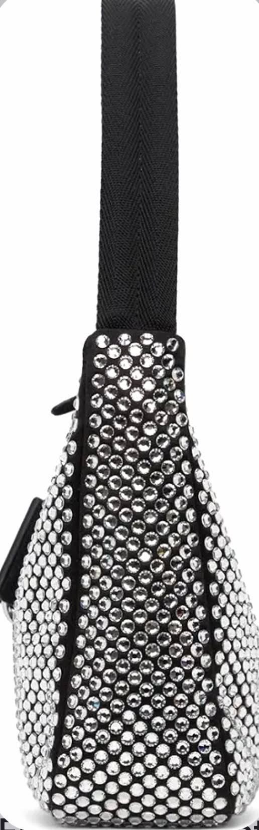 PRADA RE-EDITION 2005 CRYSTAL EMBELLISHED SATIN MINI BAG