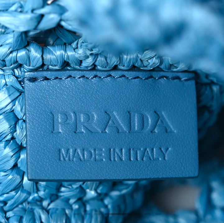 PRADA CROCHET LOGO EMBROIDERED TOTE BAG