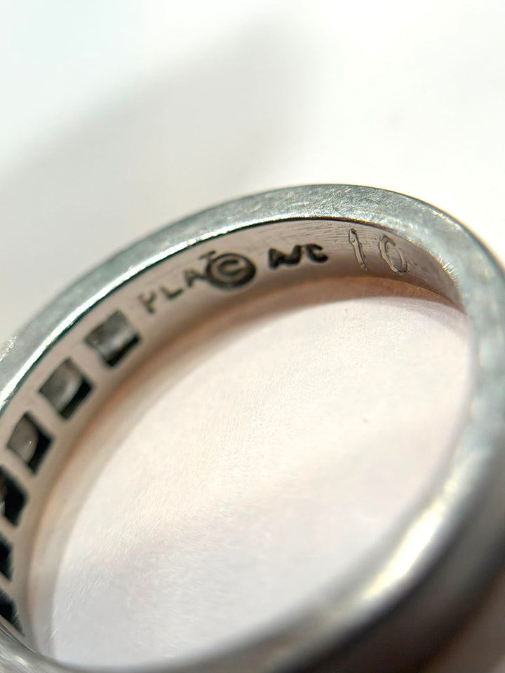 PRINCESS CUT DIAMOND WHITE GOLD WEDDING BAND