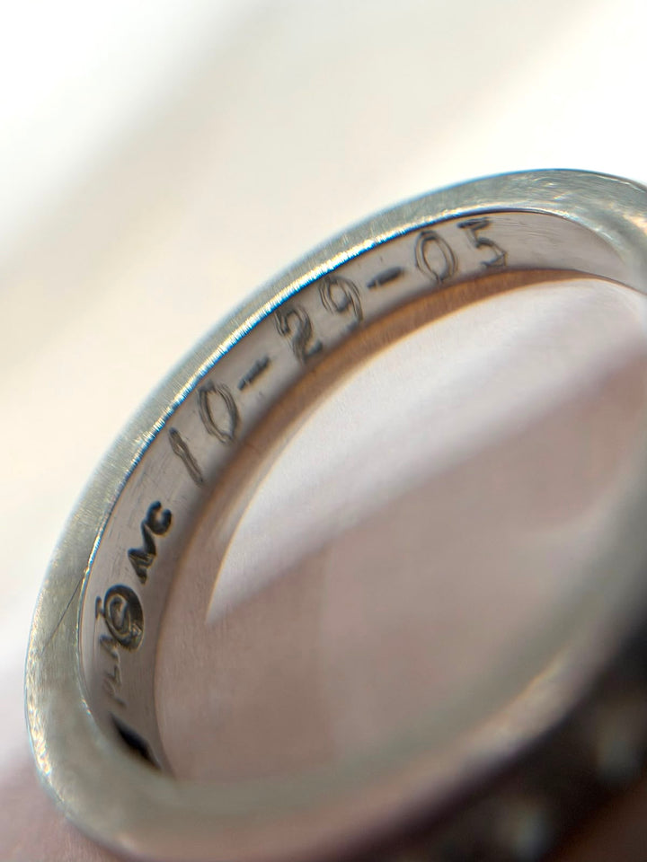 PRINCESS CUT DIAMOND WHITE GOLD WEDDING BAND