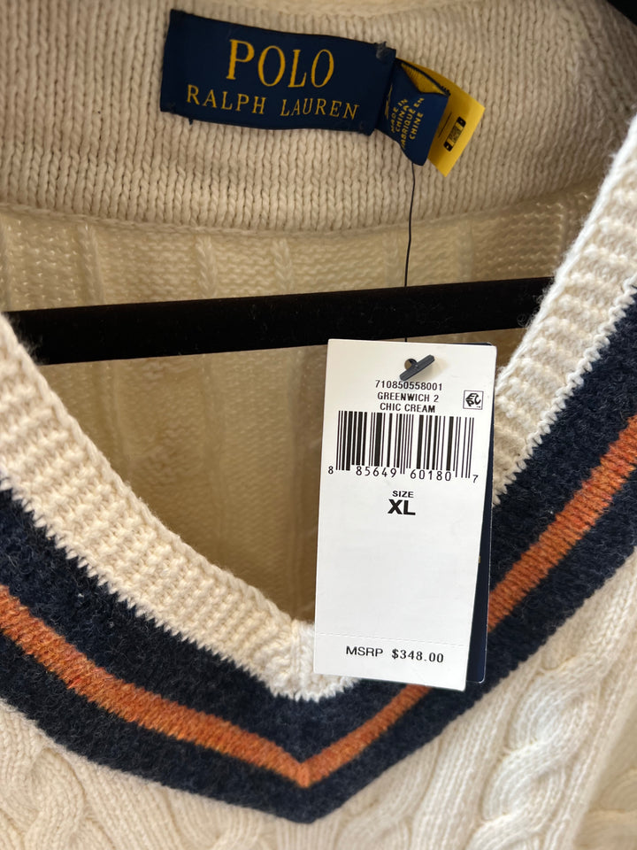 ★★POLO RALPH LAUREN★★ cashmere cricket sweater beige MNP Polo Ralph Lauren Cotton-Cashmere Cricket Sweater