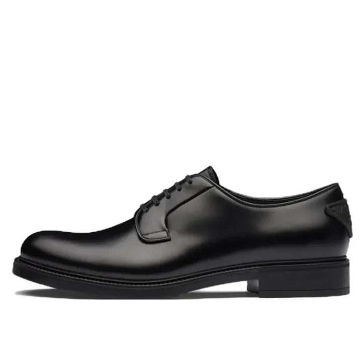 PRADA BRUSHED CALFSKIN LEATHER DERBY LACE-UP SHOES