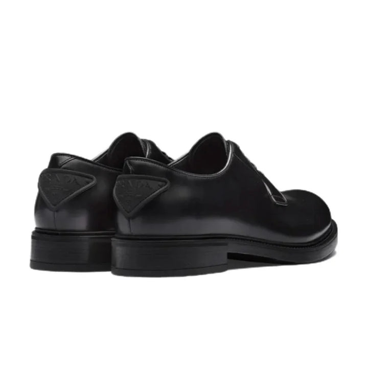 PRADA BRUSHED CALFSKIN LEATHER DERBY LACE-UP SHOES