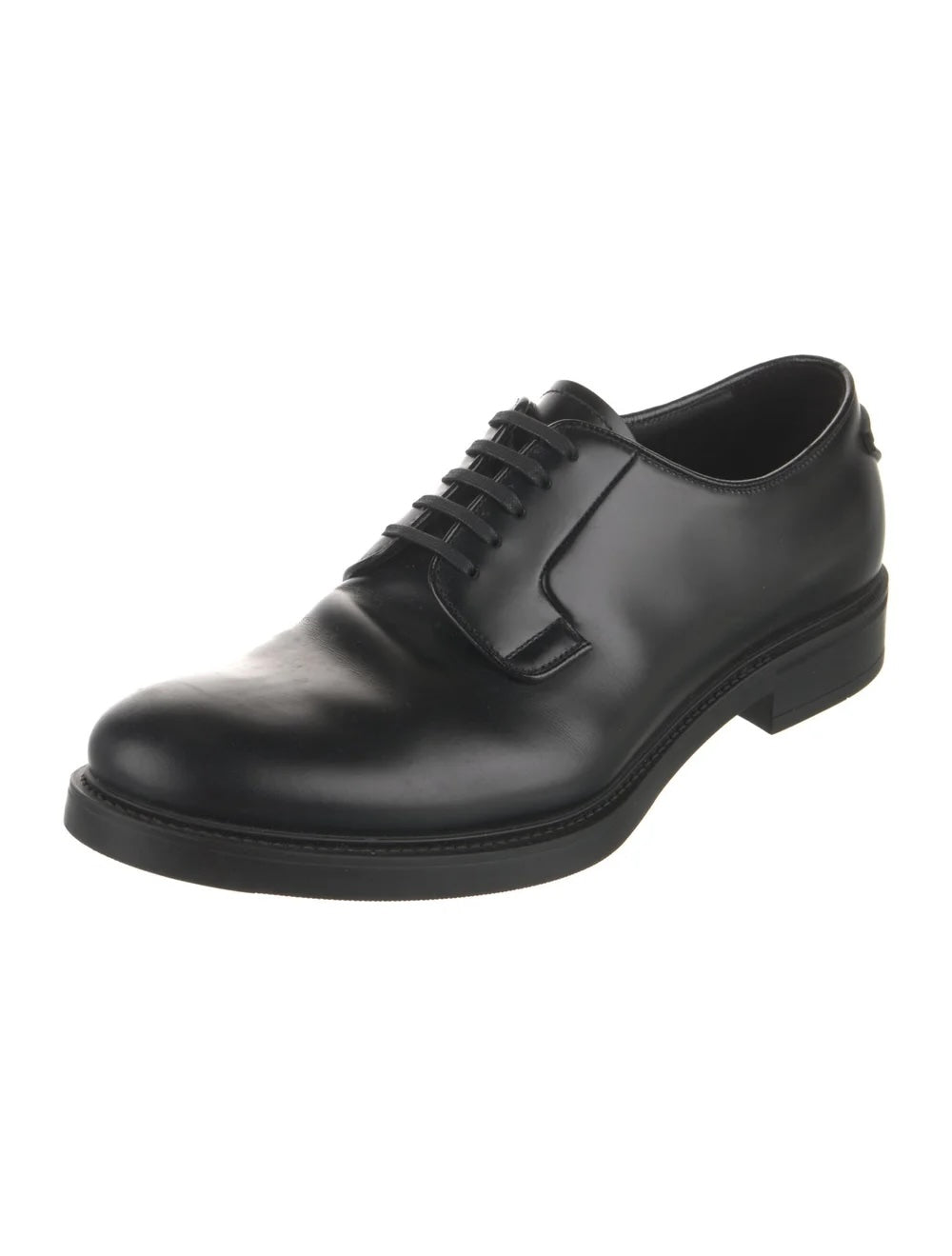 PRADA BRUSHED CALFSKIN LEATHER DERBY LACE-UP SHOES