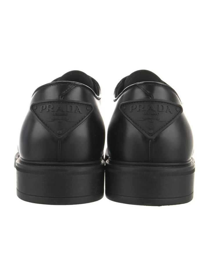 PRADA BRUSHED CALFSKIN LEATHER DERBY LACE-UP SHOES