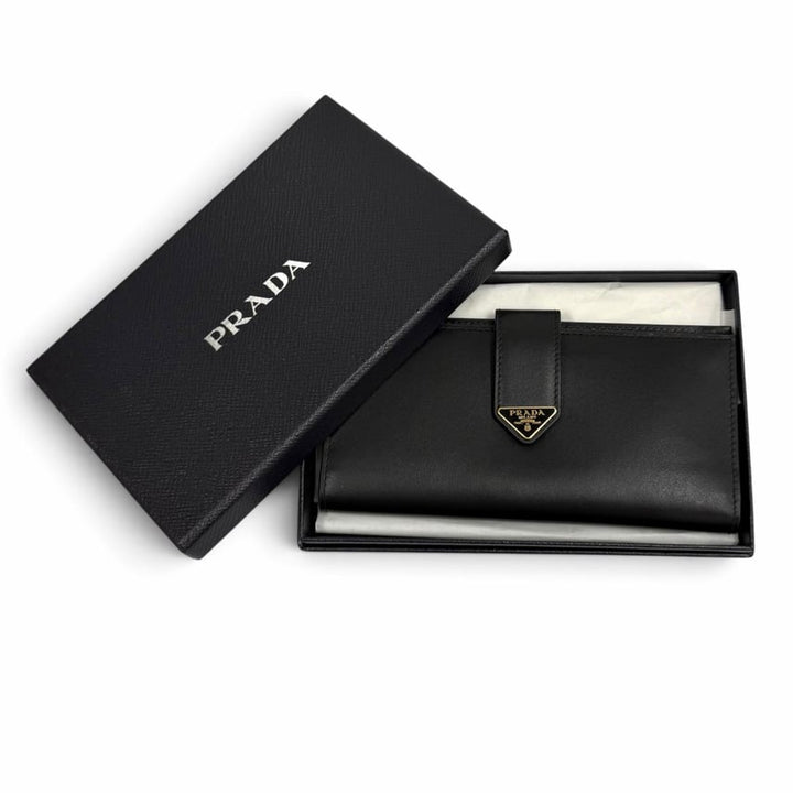 PRADA CITY SMOOTH CALFSKIN LEATHER LARGE CONTINENTAL WALLET