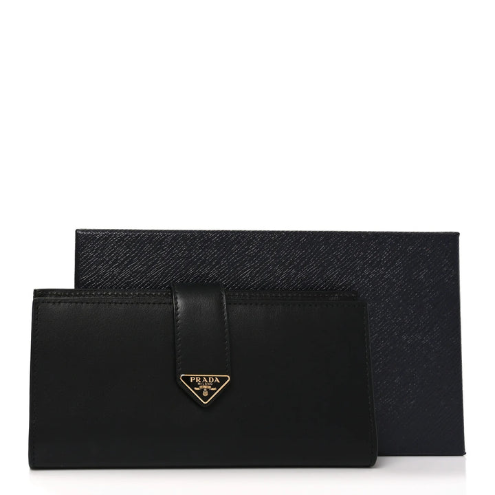 PRADA CITY SMOOTH CALFSKIN LEATHER LARGE CONTINENTAL WALLET