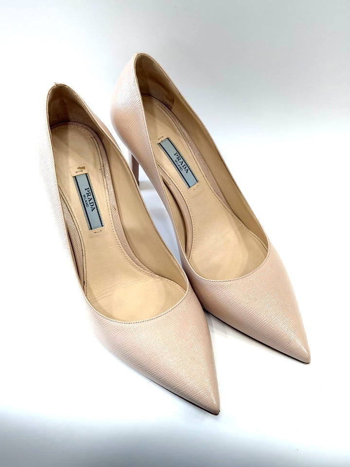 PRADA DONNA 85 SAFFIANO LEATHER PUMPS