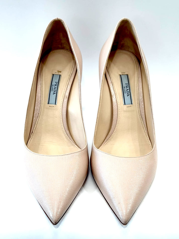 PRADA DONNA 85 SAFFIANO LEATHER PUMPS