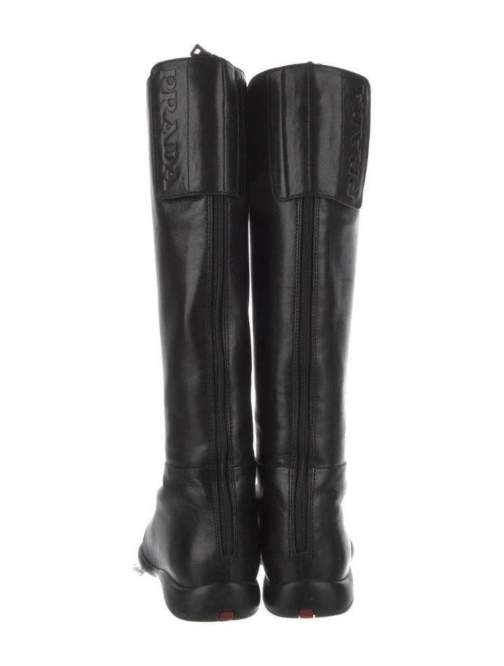 PRADA LINEA ROSSA NAPPA LEATHER TALL BOOTS