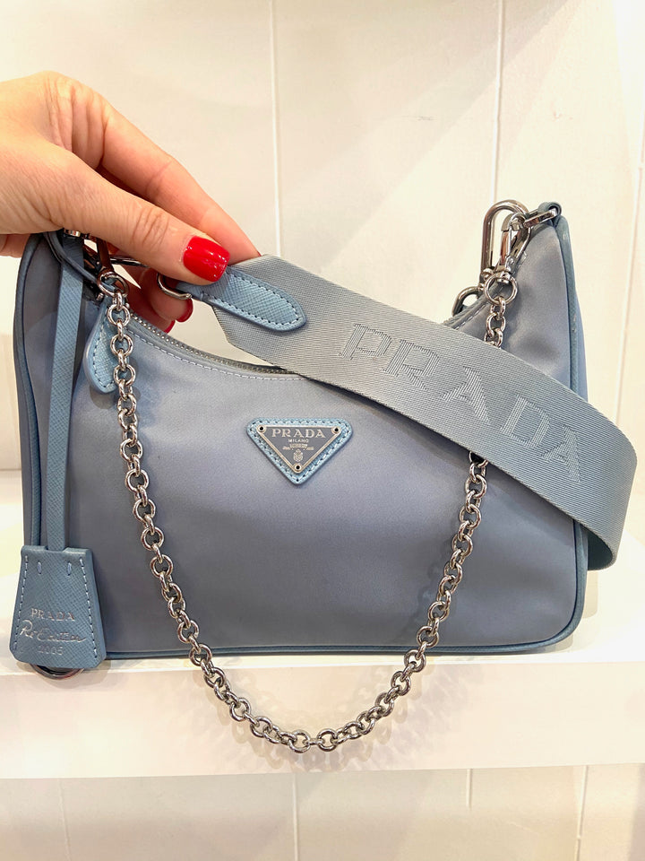 送料無料 Re-Edition 2005 Re-Nylon バッグ ホワイト/シルバー White Prada Re-Edition 2005 Re-Nylon bag | PRADA