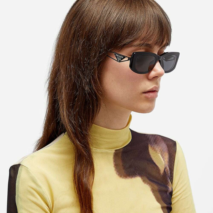PRADA PR14YS RECTANGLE TRIANGLE LOGO SUNGLASSES