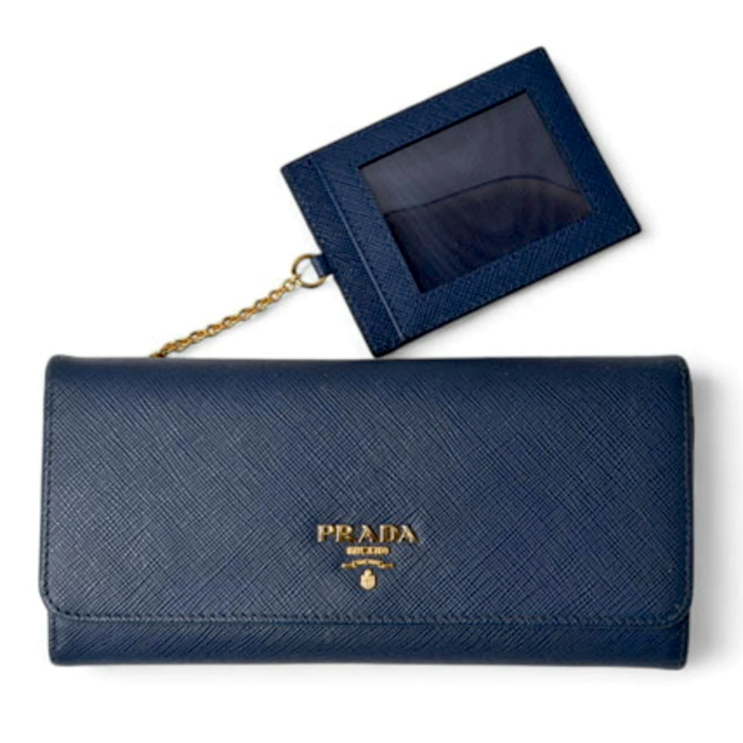 PRADA SAFFIANO LEATHER CONTINENTAL FLAP WALLET