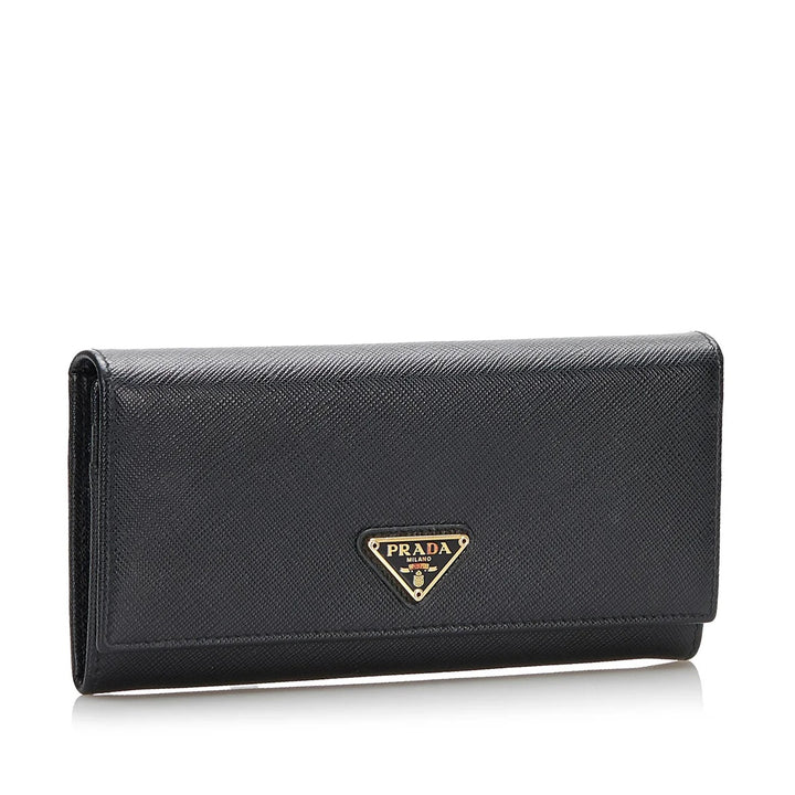 PRADA SAFFIANO LEATHER LUX VINTAGE CONTINENTAL WALLET