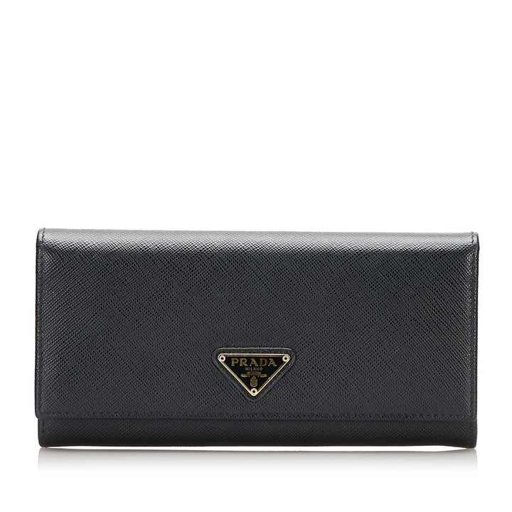 PRADA SAFFIANO LEATHER LUX VINTAGE CONTINENTAL WALLET