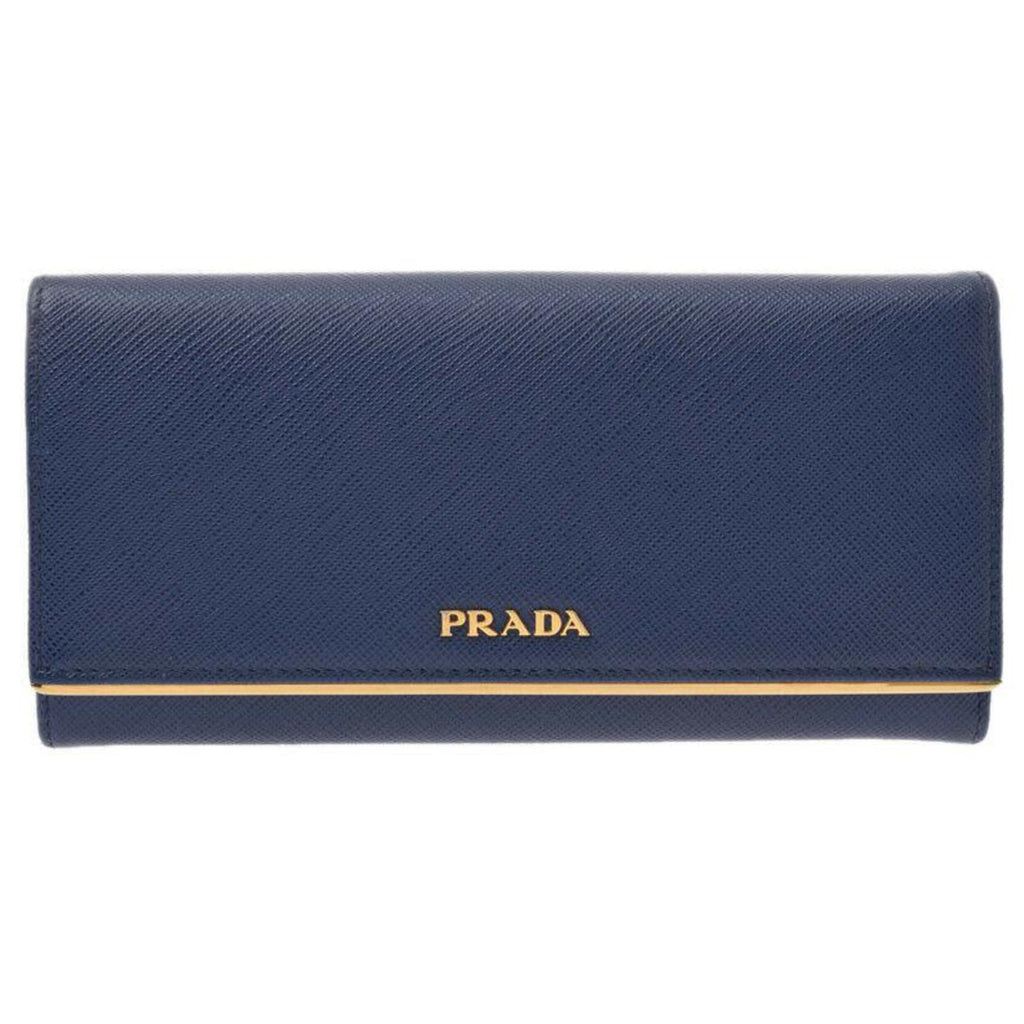 Prada Saffiano metal bar continental flap wallet – Shop Canela Vintage