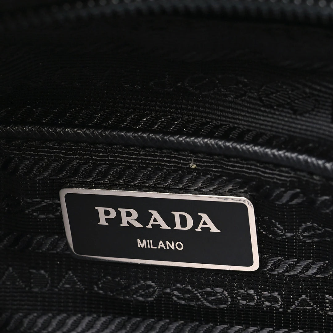 PRADA TESSUTO NYLON SAFFIANO TRIM DOUBLE BUCKLE MESSENGER BAG