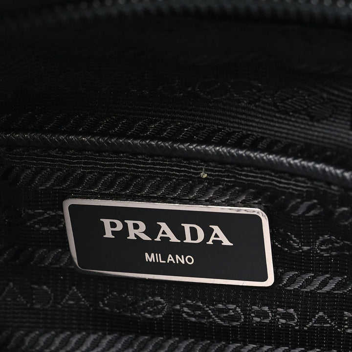 PRADA TESSUTO NYLON SAFFIANO TRIM DOUBLE BUCKLE MESSENGER BAG
