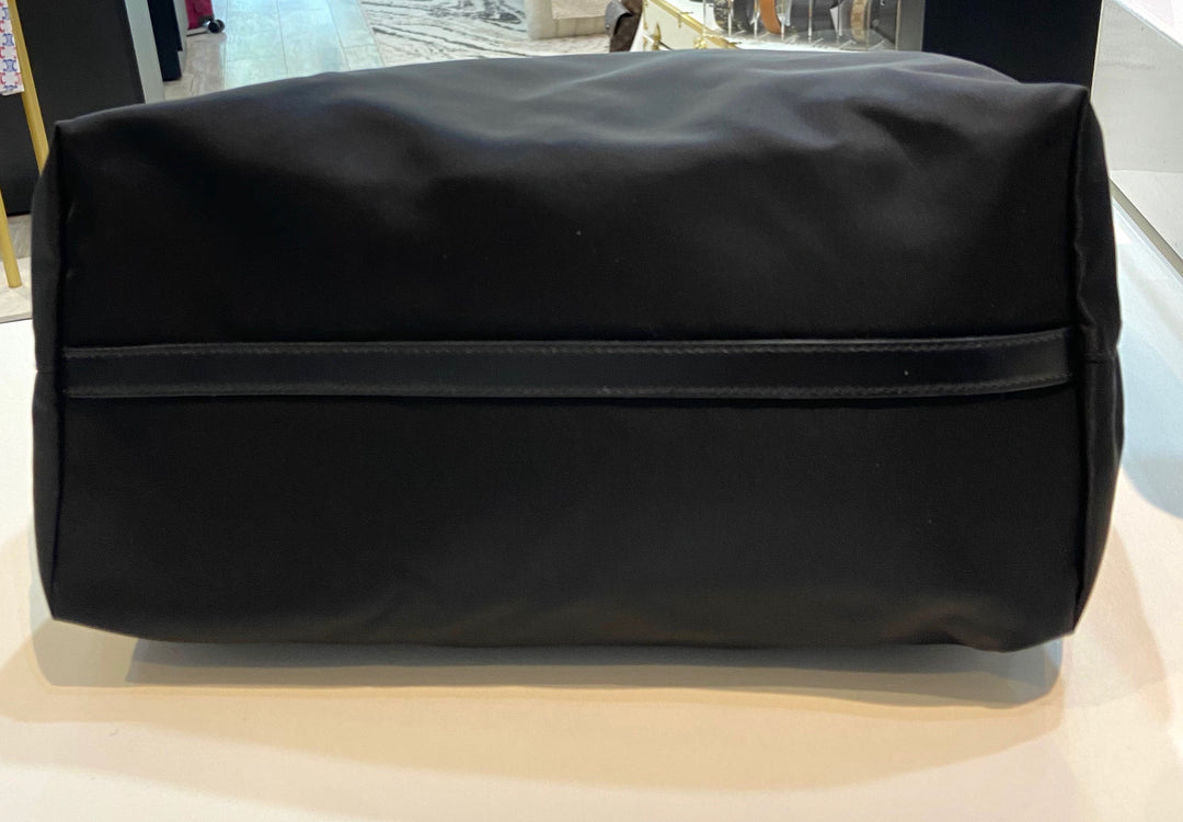 PRADA TESSUTO NYLON &amp; CALFSKIN LEATHER SHOPPING TOTE BAG