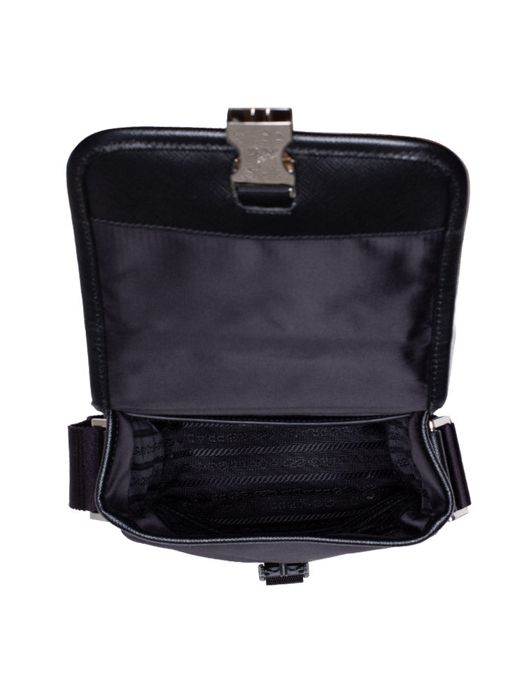 PRADA TESSUTO RE-NYLON BUCKLE MESSENGER BAG