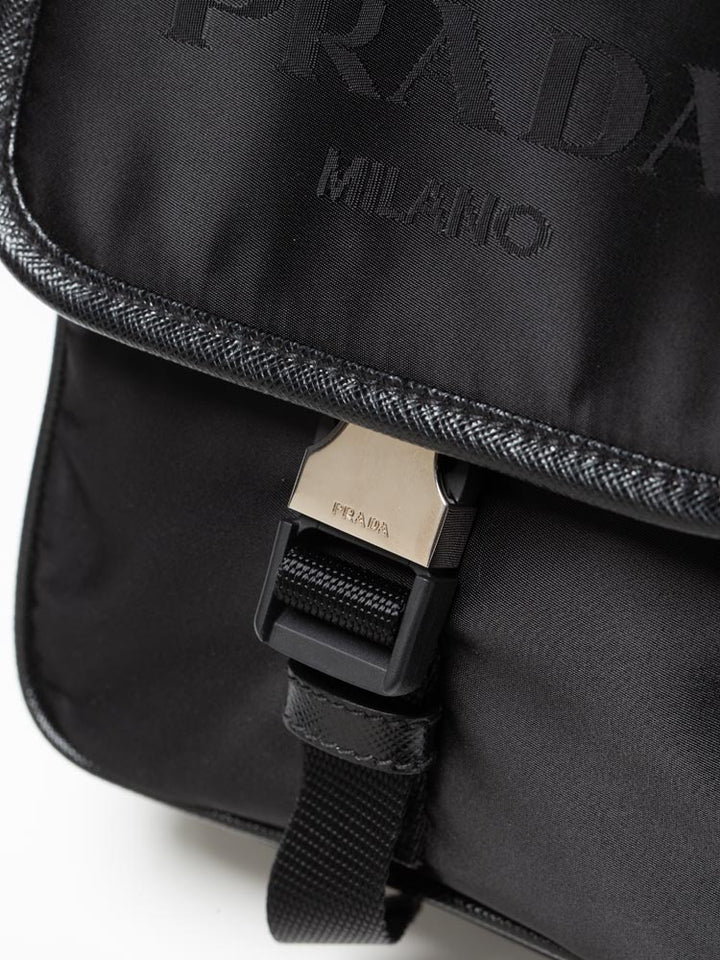 PRADA TESSUTO RE-NYLON BUCKLE MESSENGER BAG