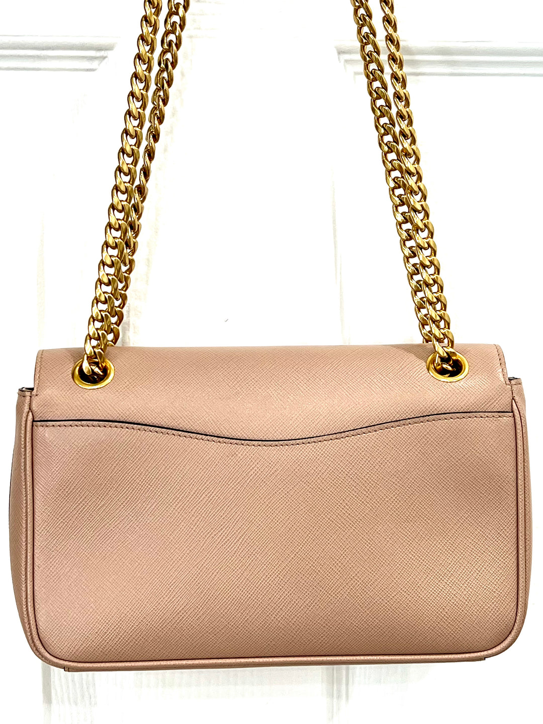 PRADA PATTINA NUDE SAFFIANO LEATHER SHOULDER BAG