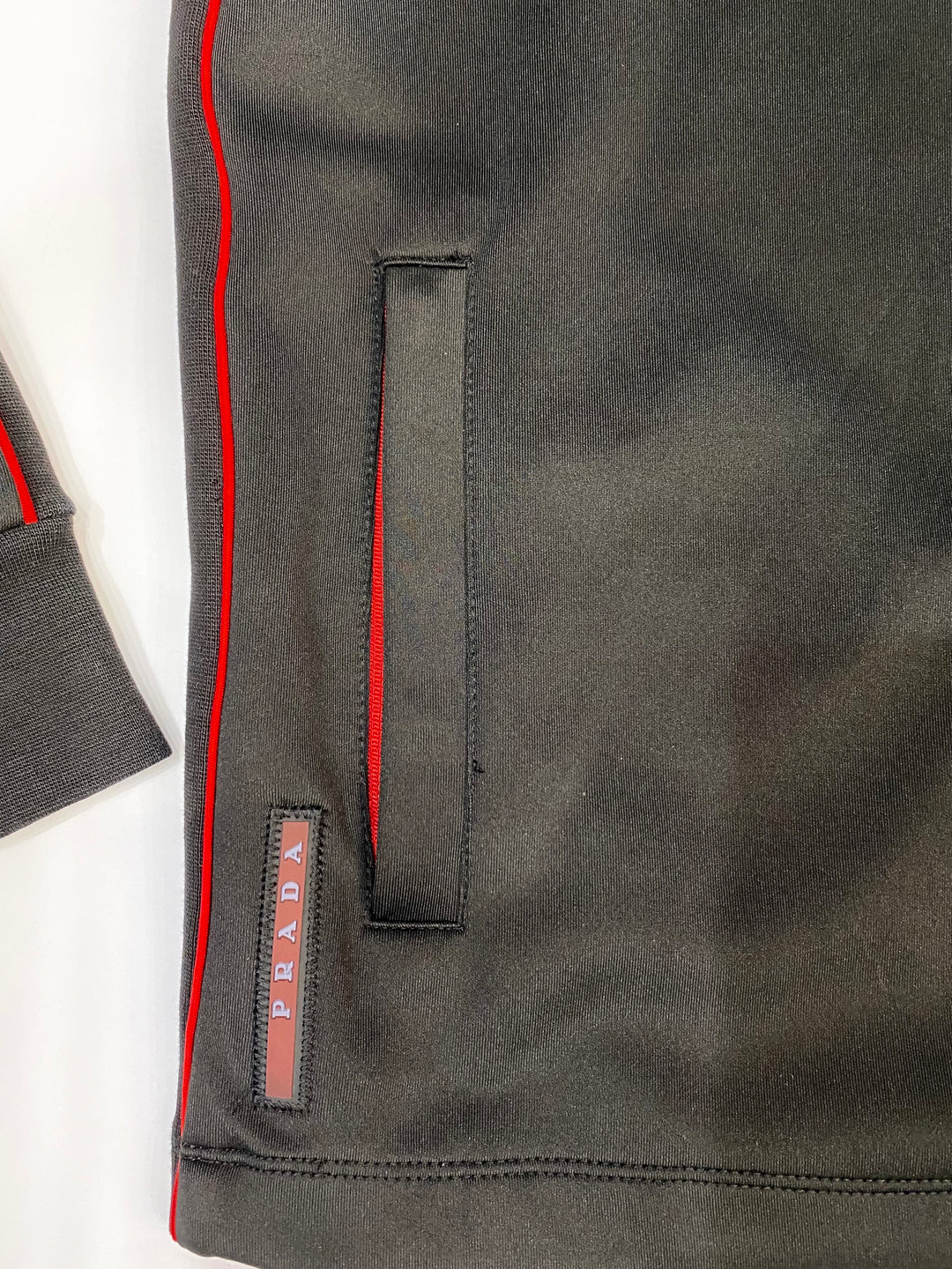 PRADA LINEA ROSSA LOGO ZIP TRACK JACKET