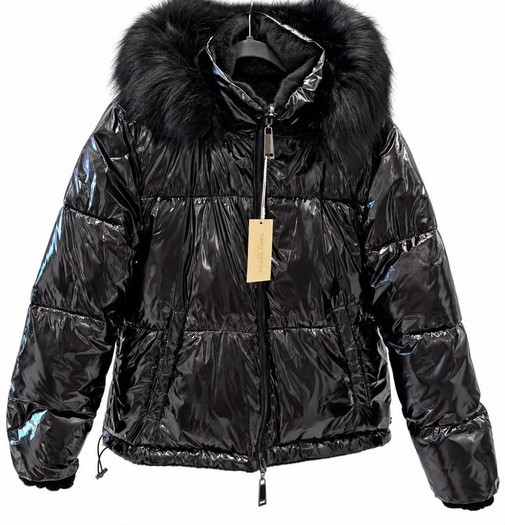 RAMY BROOK BLACK REVERSIBLE HOODED JACKET