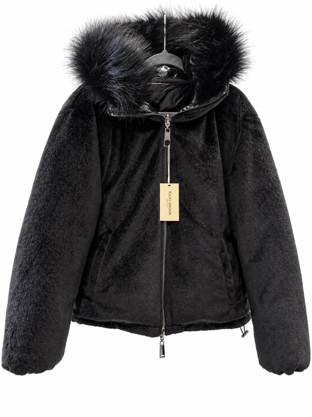 RAMY BROOK BLACK REVERSIBLE HOODED JACKET
